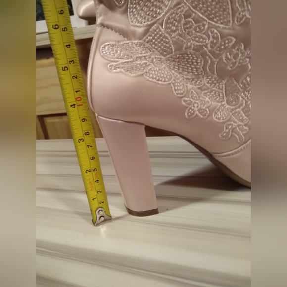 Pink Satin Cupid Boots - Picture 4 of 16